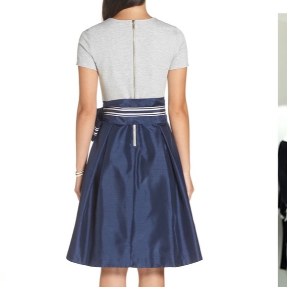 1901 Blue/Grey Mixed- Media Holiday Dress - Picture 9 of 9